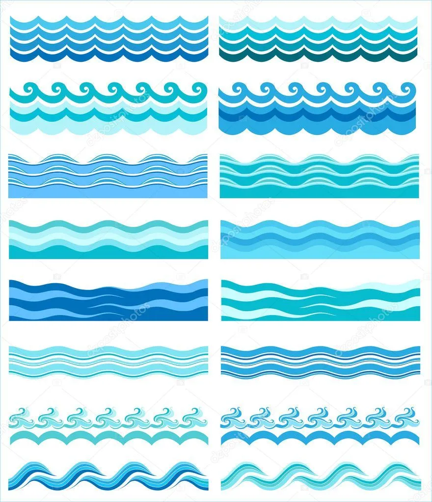 juego - las olas del mar transparente — Vector stock © Orhideia #