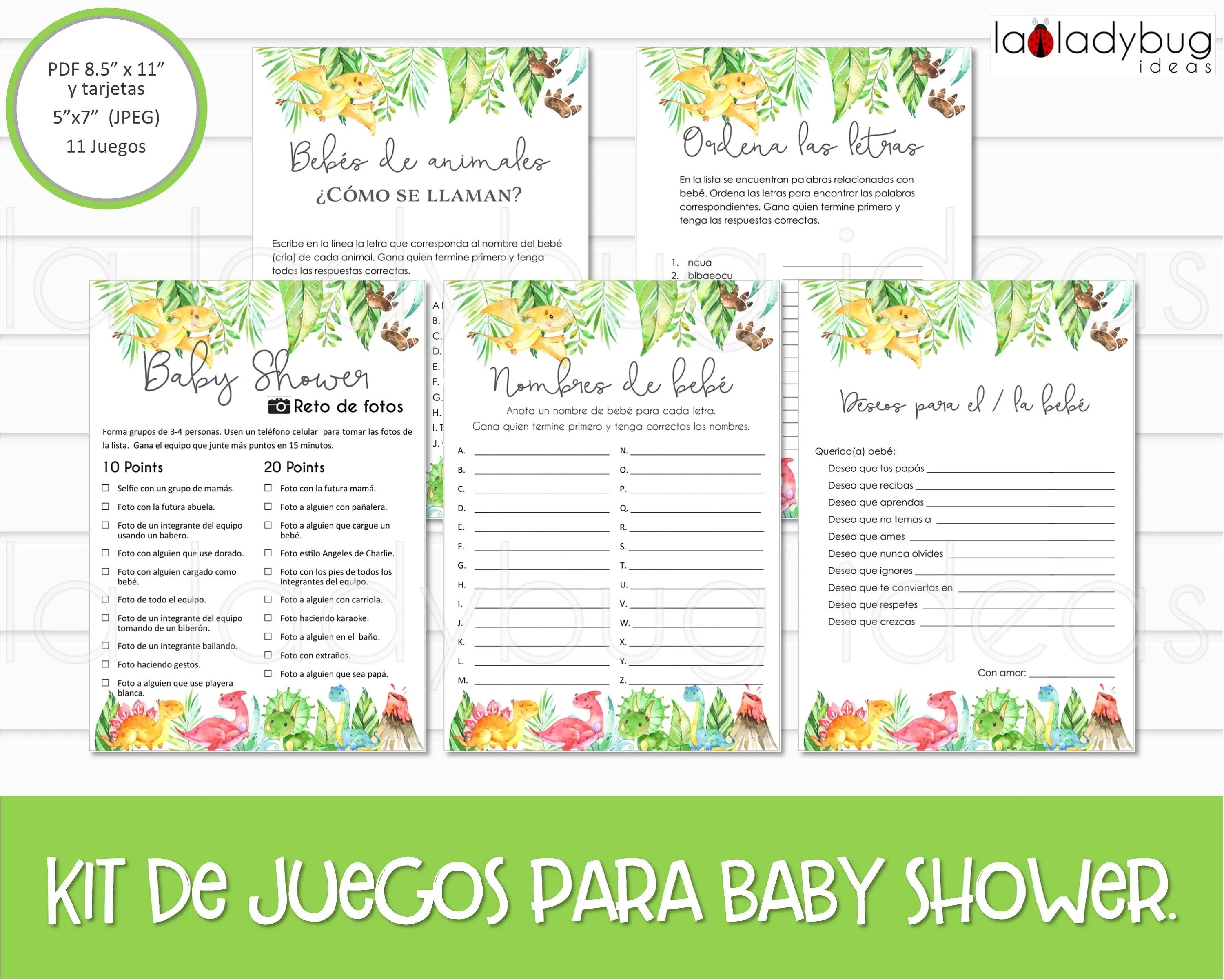 Juegos para baby shower. Archivos PDF/JPEG para imprimir. 11 - Etsy México