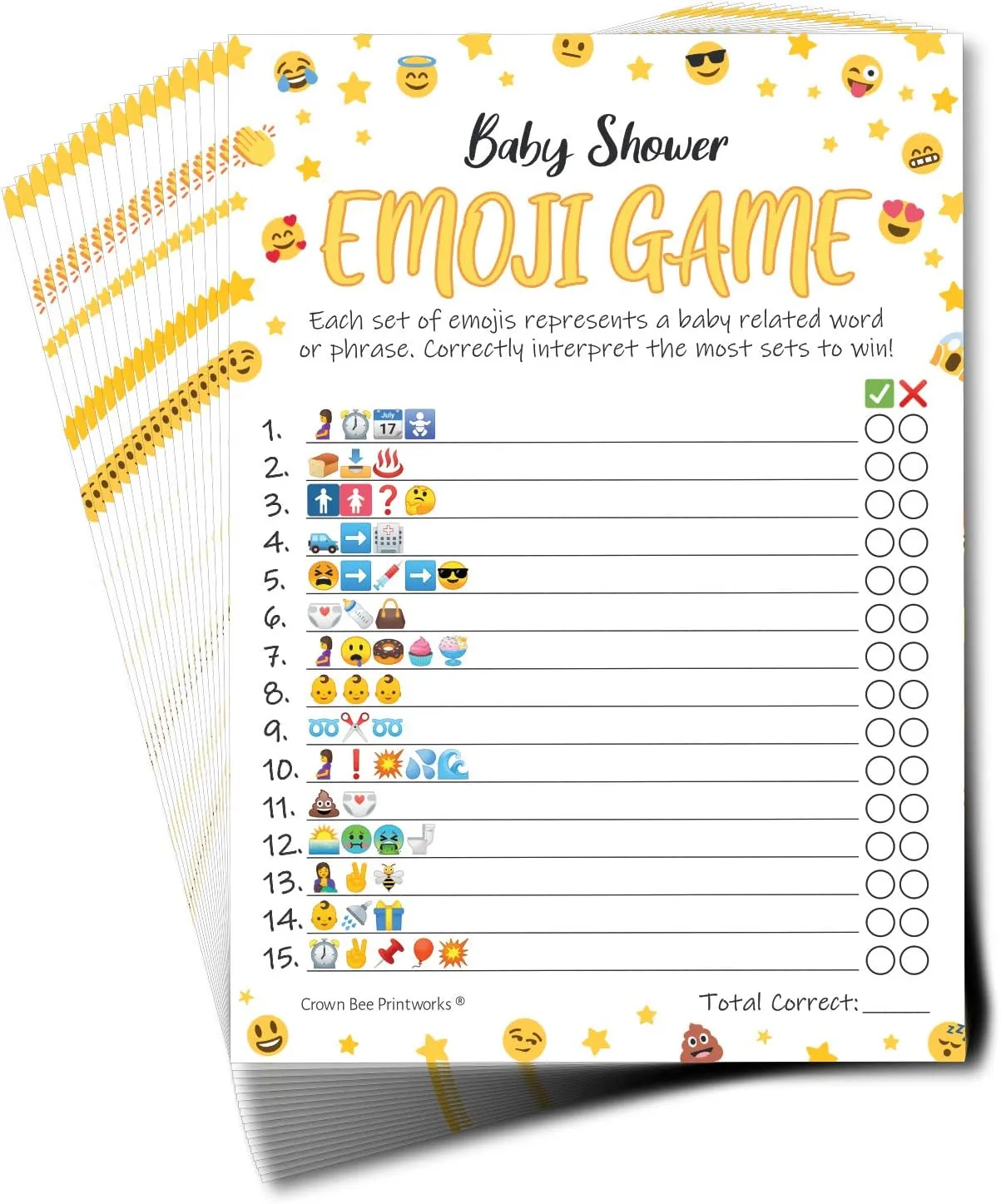 Juegos de Baby Shower - Emoji Pictionary Baby Shower Guatemala | Ubuy