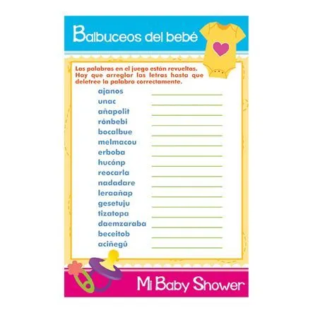 juegos baby shower para imprimir - Cerca amb Google | baby shower ...