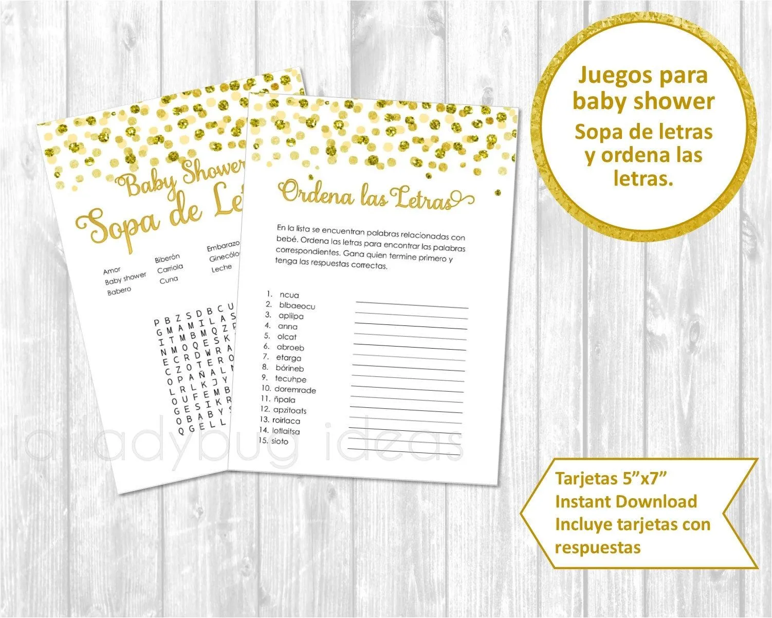 Juegos de baby shower para imprimir. Sopa de letras. Ordena - Etsy México