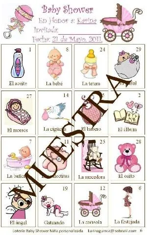 Imágenes de Loteria Despedida de Soltera Baby Shower personalizada ...