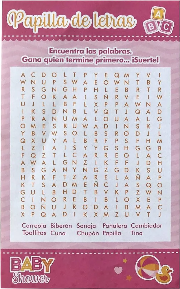 Juegos de Baby Shower para mujeres en español, juego de 5 : Amazon.com.mx:  Juguetes y Juegos