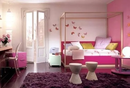 Dormitorio para adolescente en rosa y malva | Disenos De Casas