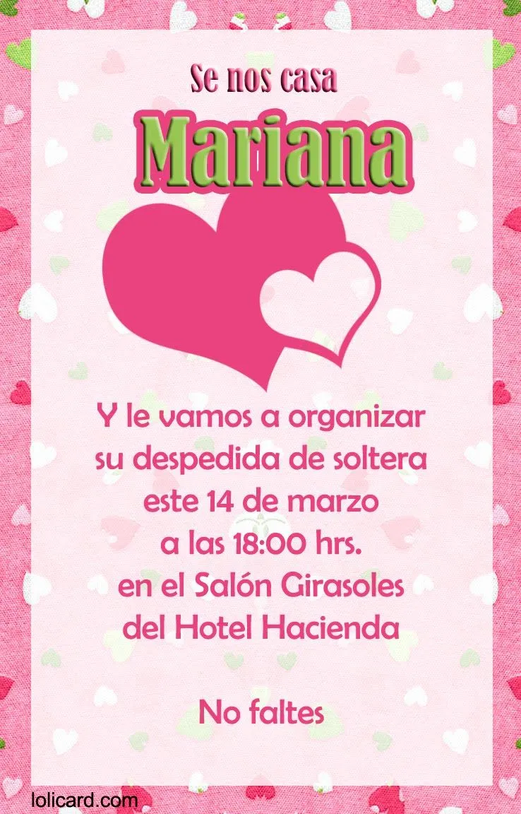 Juegos para despedida de Soltera: Invitaciones para despedida de ...