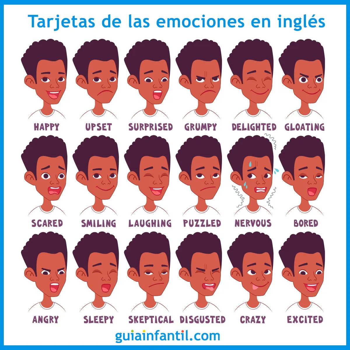 Juegos para enseñar las emociones en inglés a los niños - Vocabulario