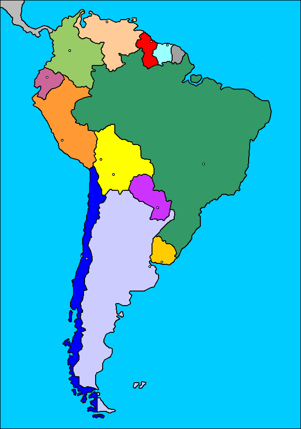 Juegos de Geografía | Juego de Mapa Mudo: América del Sur | Cerebriti