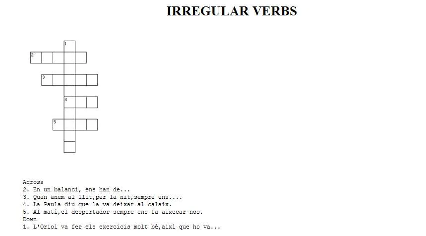 Juegos | The Irregular Verbs