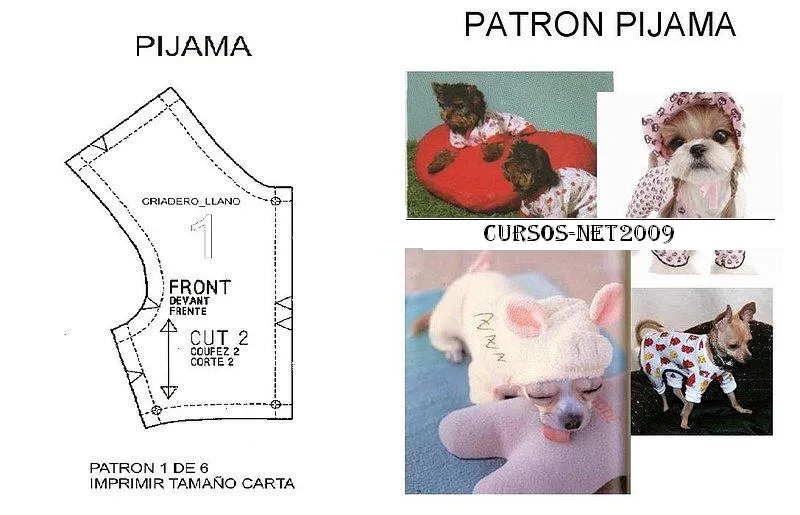 Pijama para perros moldes - Imagui