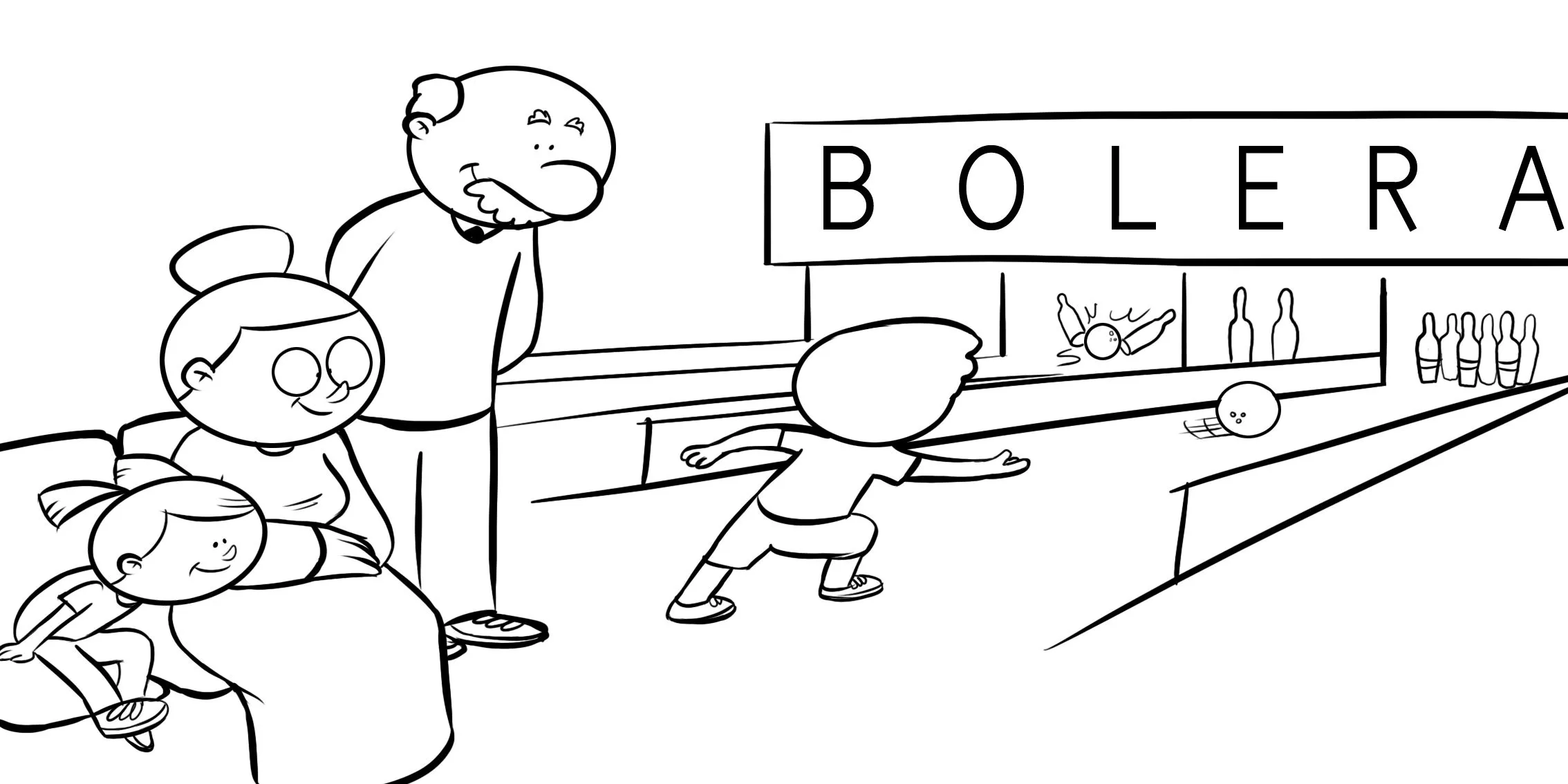 Jugando bolos Colouring Pages