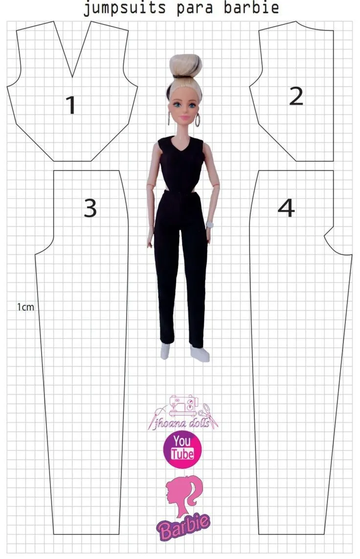 Jumpsuit para Barbie | Coser ropa de muñecas, Ropa para muñecos, Ropa para  muñecas barbie