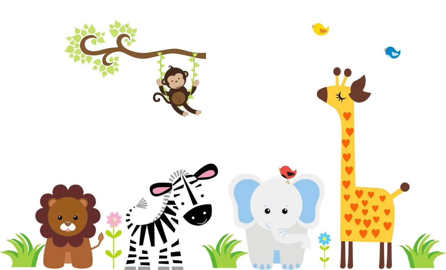 Jungle Animal Wall Decal Baby Wall Decal by StickEmUpWallArt