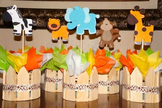 Jungle Safari Baby Shower Birthday Centerpieces