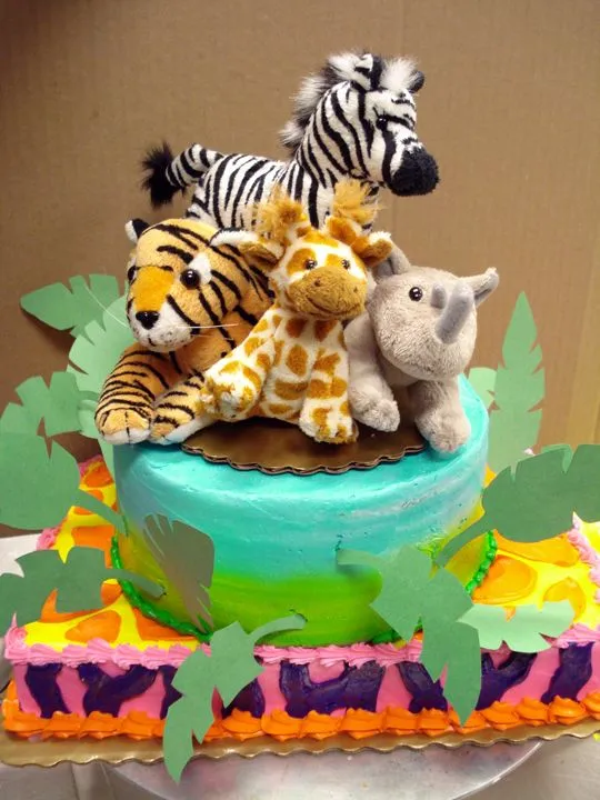 Jungle Safari Baby Shower Cake by Erisana on deviantART