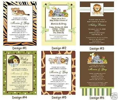 JUNGLE SAFARI baby shower invitations birthday by shadow090109