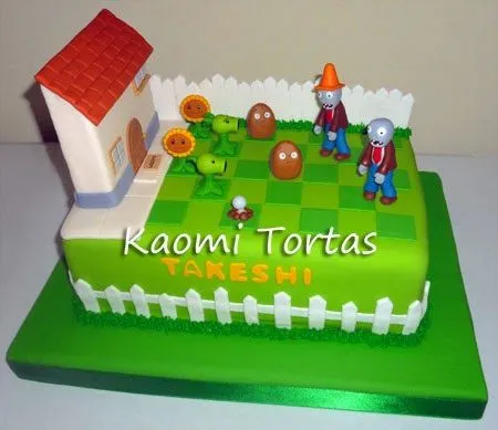 Kaomi Tortas: Torta de Plantas vs Zombies para 35 porciones