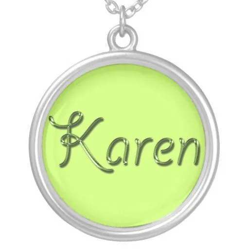 KAREN Nombre-Calificó el collar del colgante del r de Zazzle.