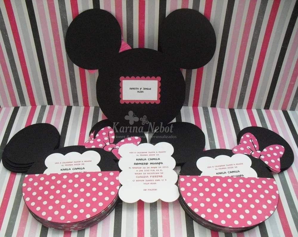 Karina Nebot: Cumpleaños Minnie Mouse: Invitaciones y dulceros