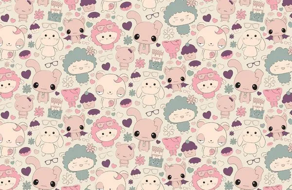 Kawaii pattern Art Print | kawaii background | Pinterest