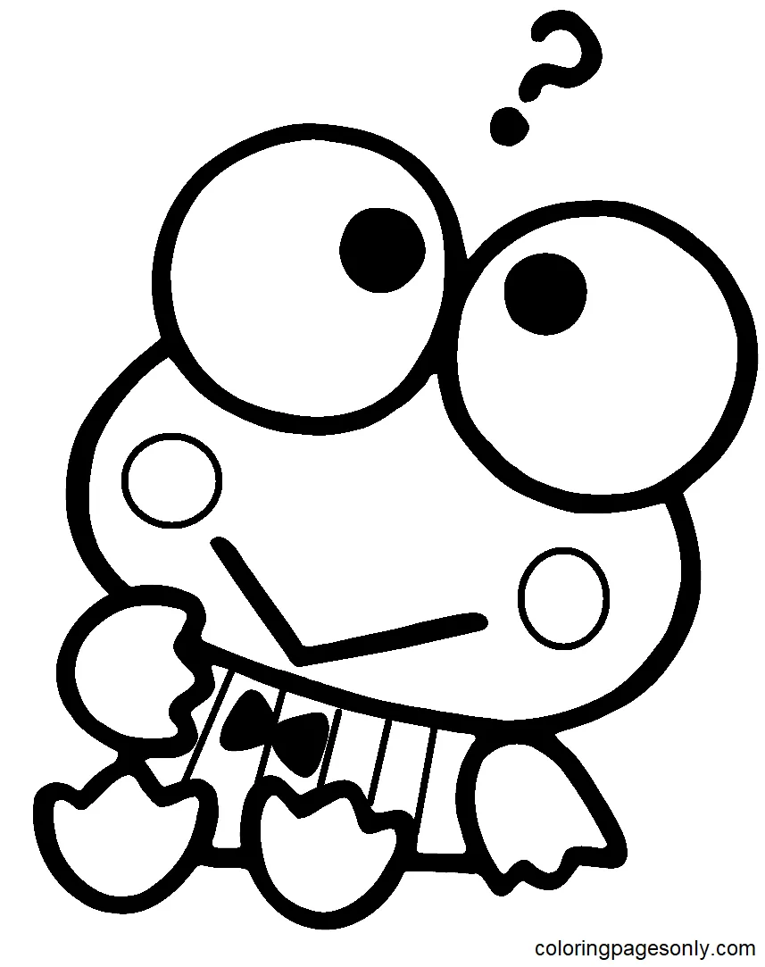 Keroppi Thinking Coloring Pages - Keroppi Coloring Pages - Páginas para  colorear para niños y adultos