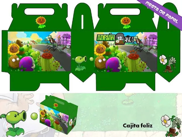 KI-018 Kit Imprimible y Editable Plantas Vs Zombies | Fiesta de papel