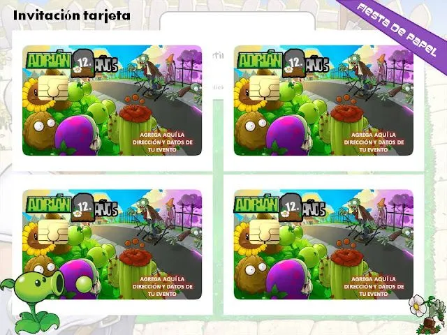 KI-018 Kit Imprimible y Editable Plantas Vs Zombies | Fiesta de papel