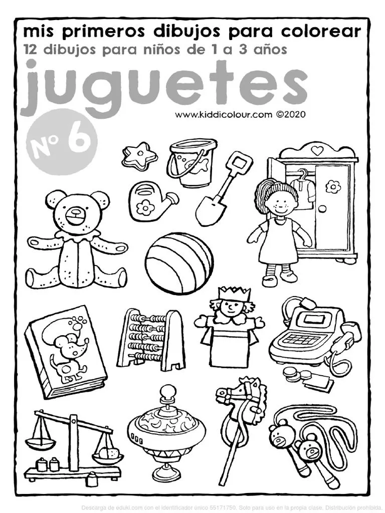 Kiddicolor Mis Primeros Dibujos para Colorear No 6 | PDF | Juguetes |  Coleccionar juguetes