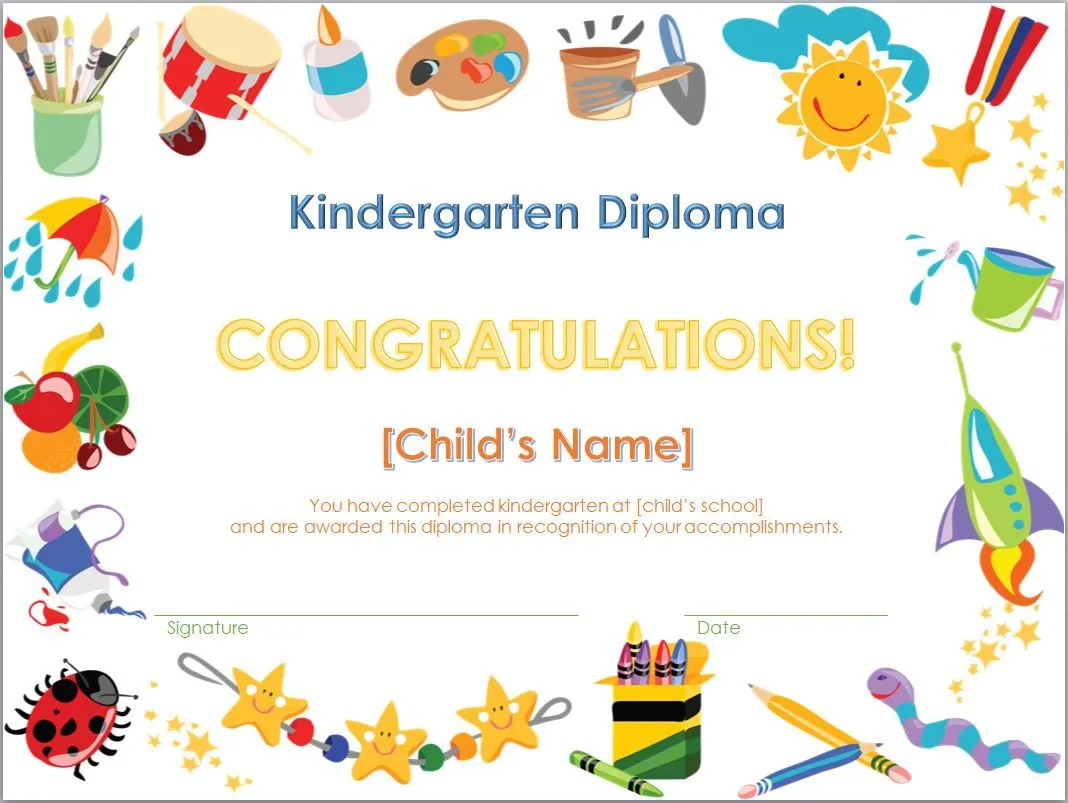 Kindergarten Diploma Template | Pre K Diploma Template