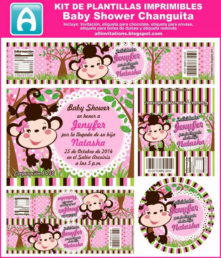 Kit Baby Shower Changuita | All Invitations