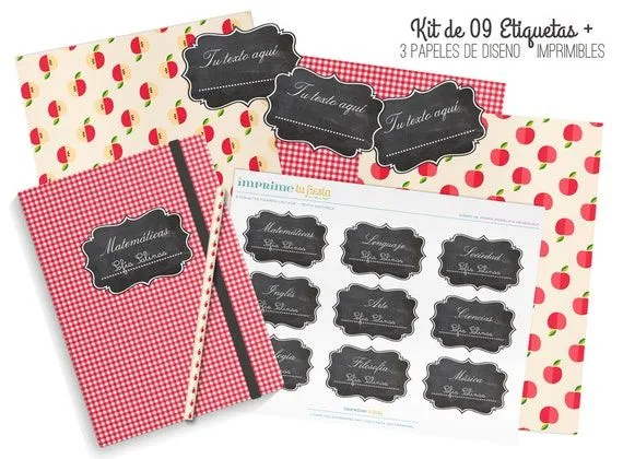 Kit Back to School Manzanas para decorar muy por ImprimeTuFiesta