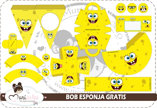 Kit de Bob Esponja para Imprimir Gratis. | Ideas y material gratis ...