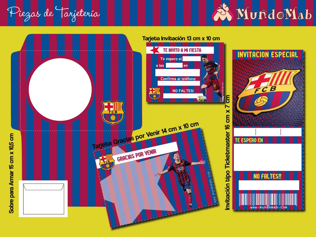 Kit de Cumpleaños para Imprimir de Barcelona FC