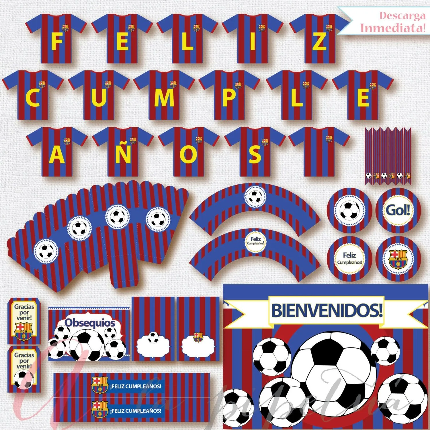 Kit de futbol imprimible para cumpleaños - Etsy México