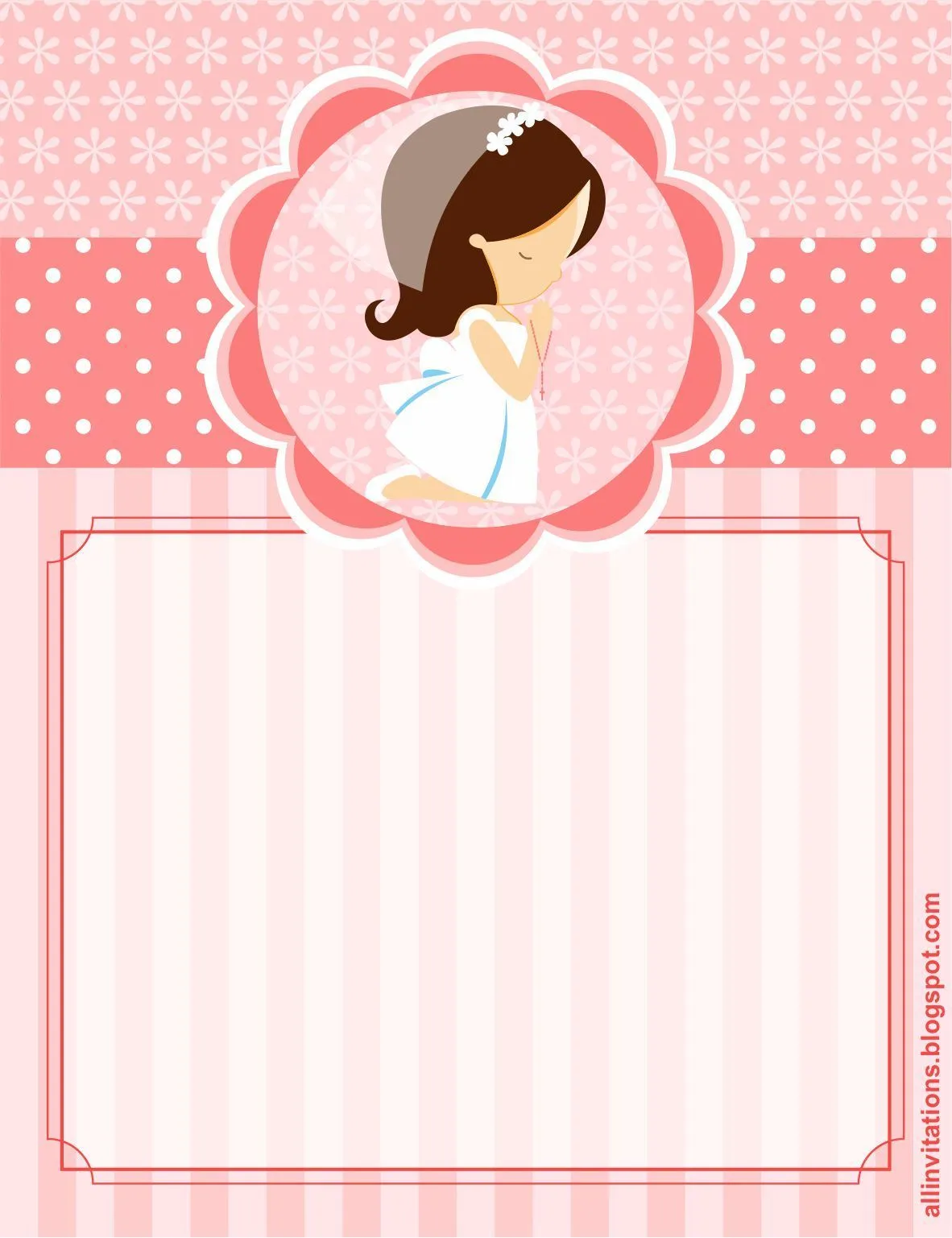 Kit Imprimible Primera Comunión Niña | All Invitations | RECUERDOS ...