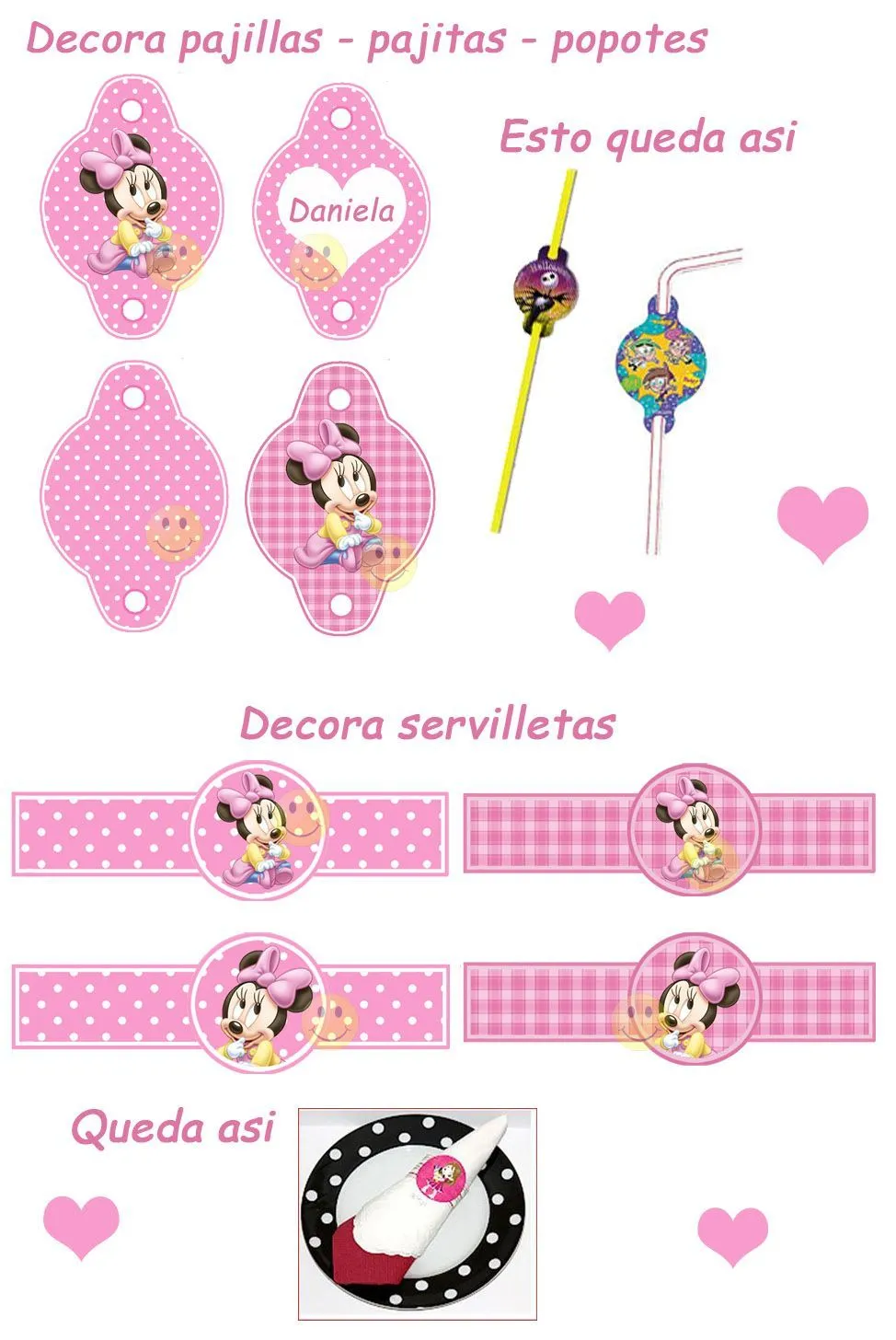 Kit Imprimible Minnie Mouse Bebe Tarjetas Cajitas Y Mas | cotillon ...