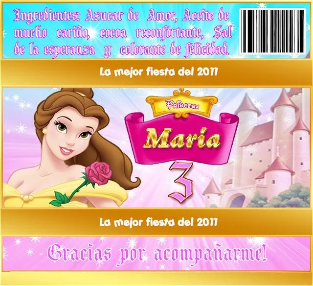 www.todoimprimibles.com: Kit Imprimible Princesa Bella