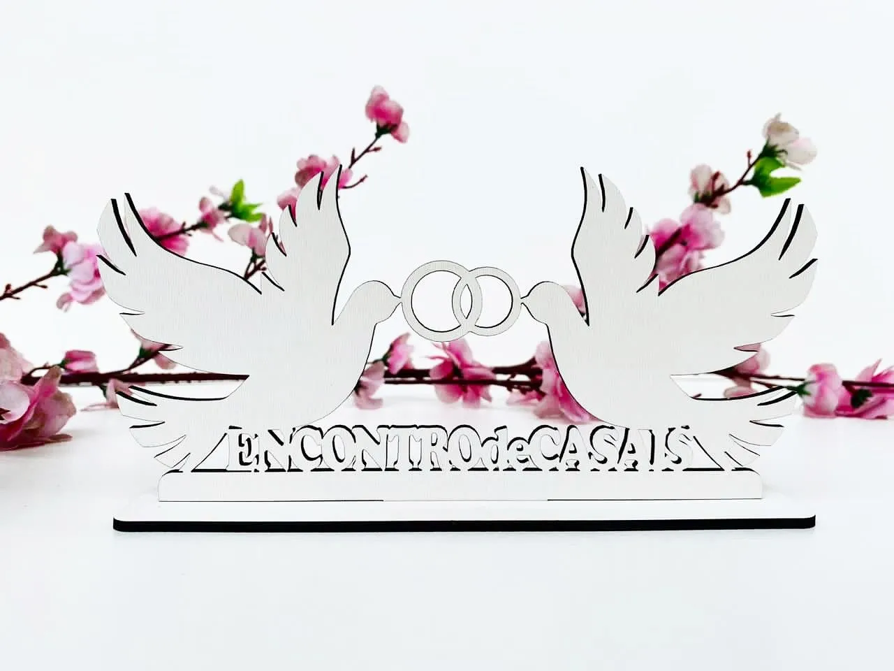 Kit Lembrancinhas MDF Branco Encontro de Casais - Casamento Personalizado