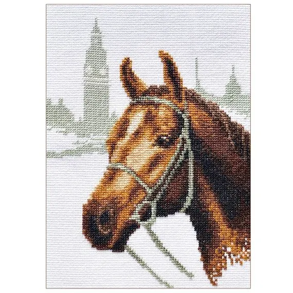 Kit de punto de cruz de Londres Caballo marrón para Bordar - Etsy México