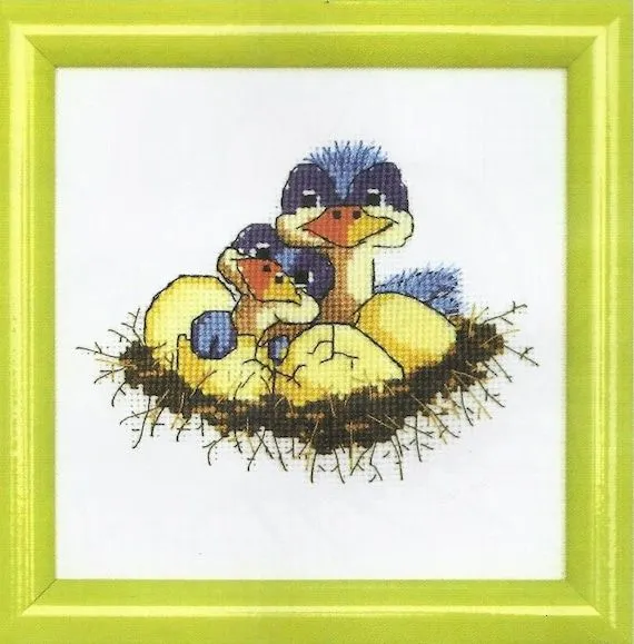 Kit Punto de Cruz Pollitos A-036 - Etsy México