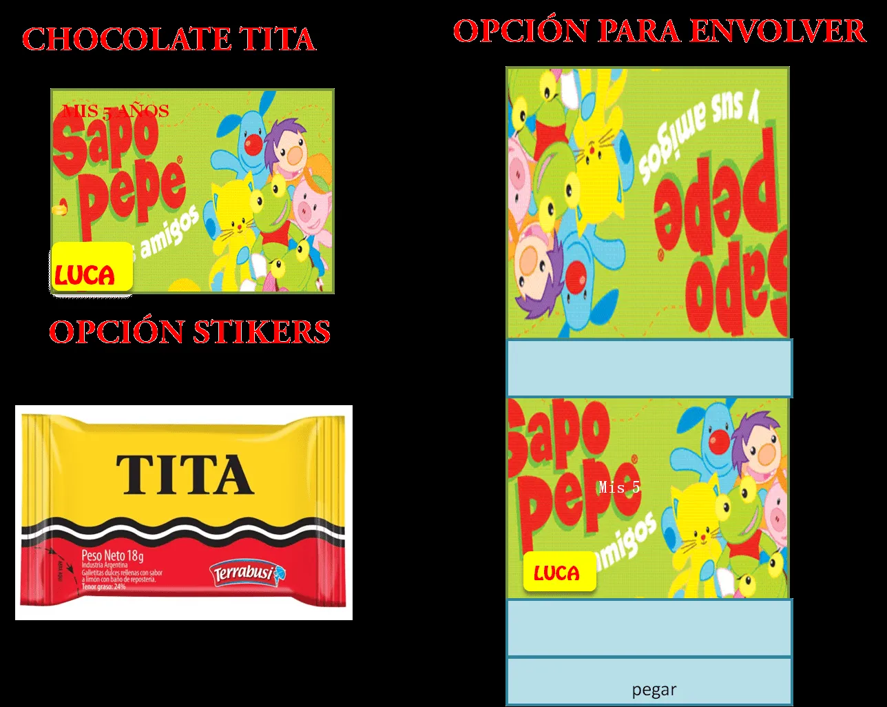 KITS IMPRIMIBLES: GOLOSINAS SAPO PEPE PARA MODIFICAR