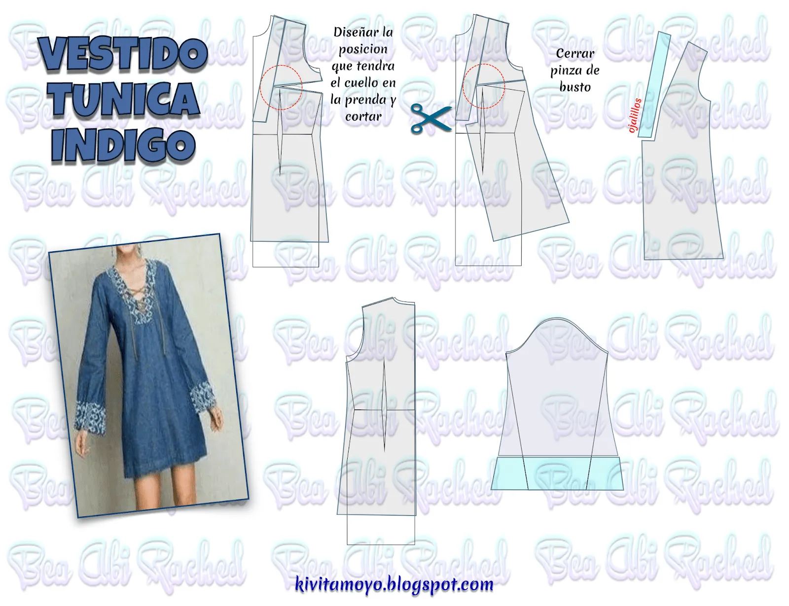 KiVita MoYo : VESTIDO TUNICA INDIGO | Moldes de ropa, Confección de ropa, Patrones  de costura vintage