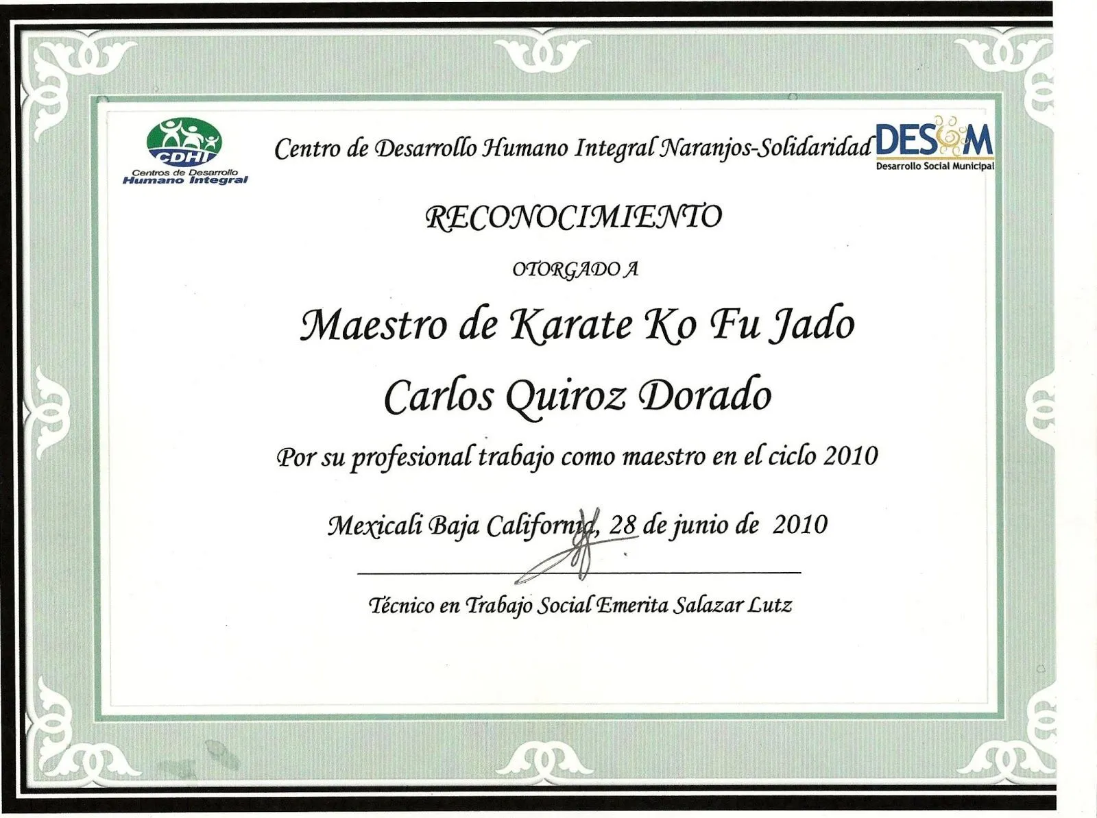 KOFUJA-DO : Carlos Quiroz Dorado: Director Regional / 7mo.