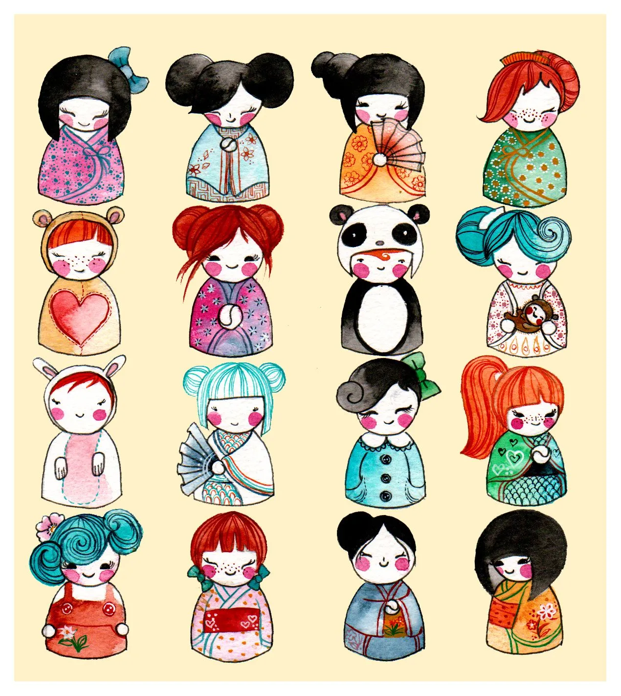 kokeshi illustration