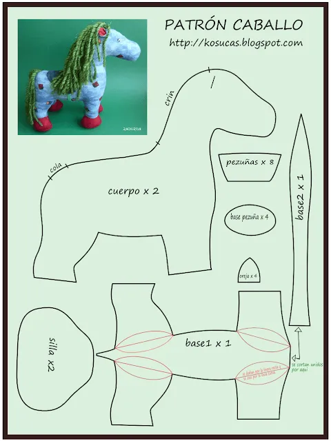Kosucas : Caballo de trapo: patrón y tutorial.