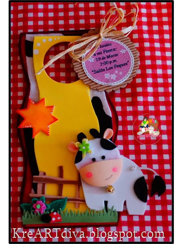 KreARTdiva: Invitaciones Para Fiesta Vaquera o de la Granja