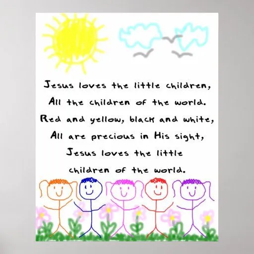 El KRW Jesús ama a los pequeños niños Impresiones | Zazzle