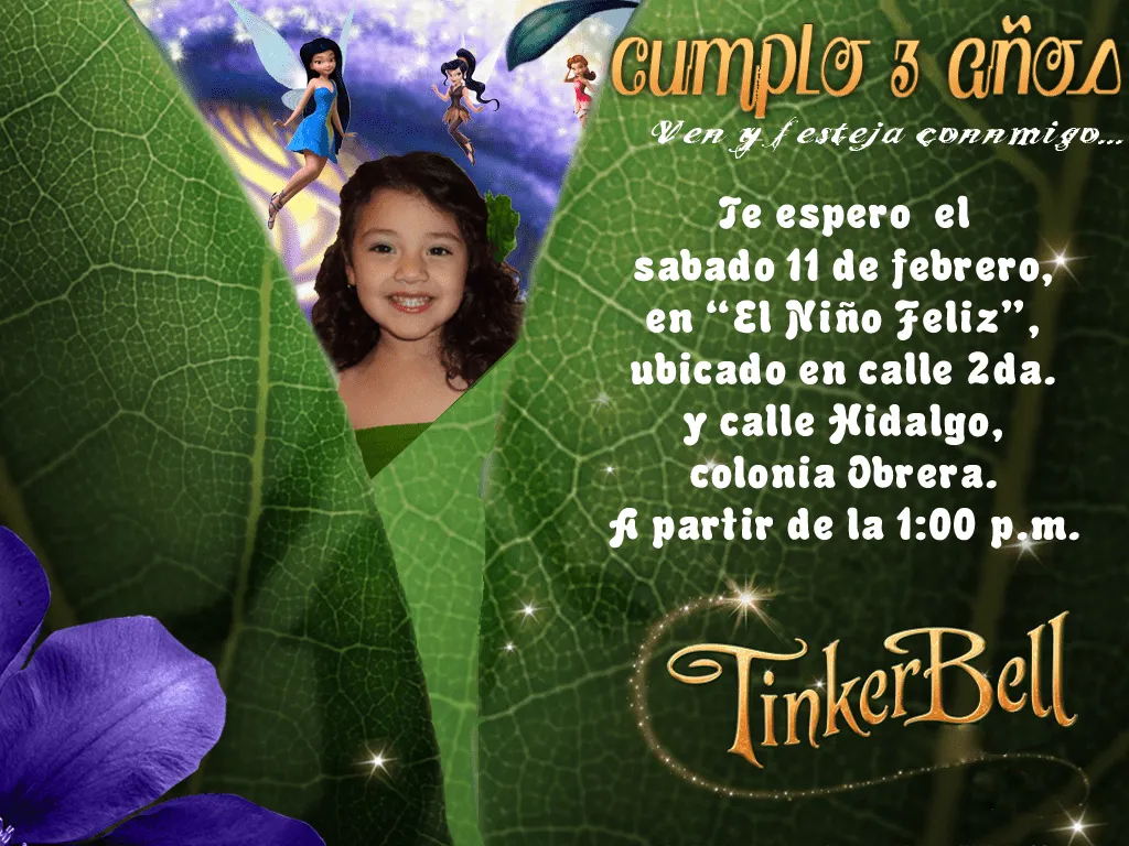 Kubuni. Invitaciones y Mas: Invitaciones Infantiles Tinkerbell