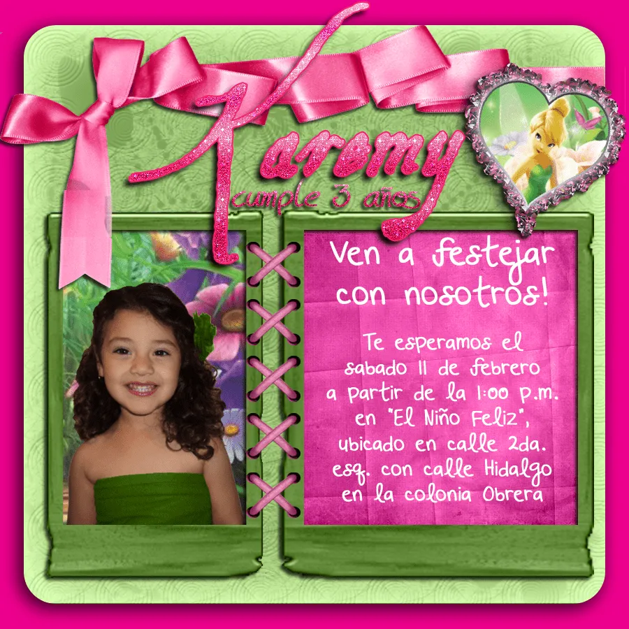 Kubuni. Invitaciones y Mas: Invitaciones Infantiles Tinkerbell