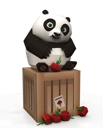 Kung Fu Panda 2: Baby Po and Radish Crate - DePapercraftBlog