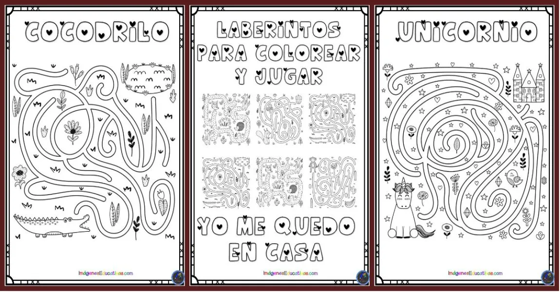 LABERINTOS PARA COLOREAR – Imagenes Educativas